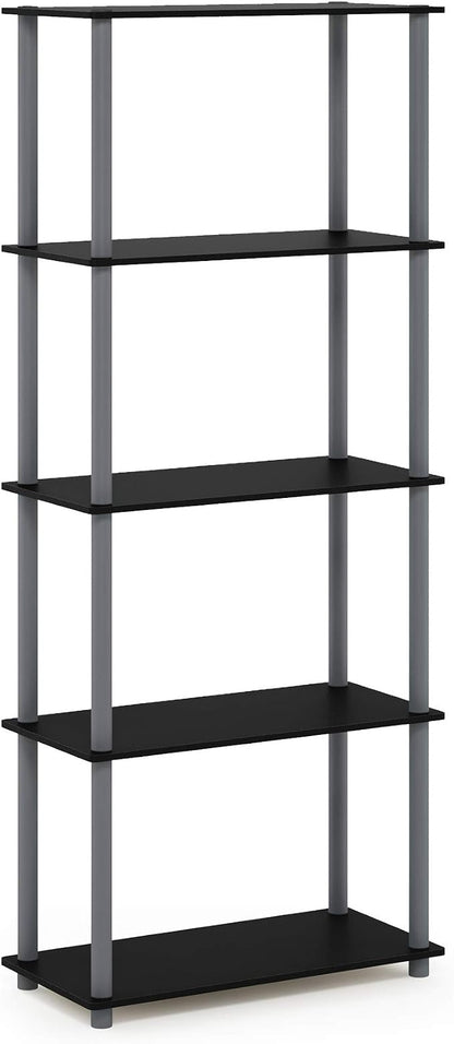Furinno TURN-N-TUBE Storage Shelves, 5-Tier Book Shelf, Corner Shelf, Toolless - Image 5