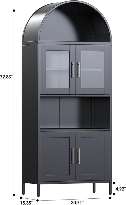 VEXPOR 73" Tall Arched Kitchen Pantry Cabinet - Image 2