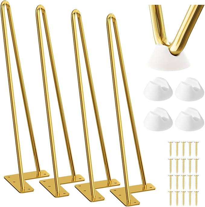 SMARTSTANDARD 16 Inch Hairpin Furniture Legs, 3/8'' Rods Metal Home DIY Projects by SMARTSTANDARD