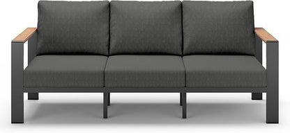 Aluminum Outdoor Patio Furniture 3 Seats, All-Weather Outdoor Patio Sofa by ComfCove