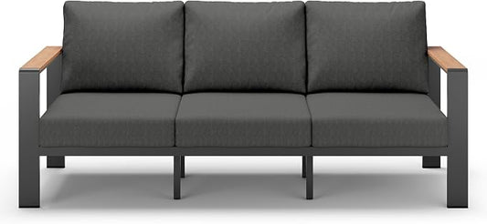 Aluminum Outdoor Patio Furniture 3 Seats, All-Weather Outdoor Patio Sofa by ComfCove