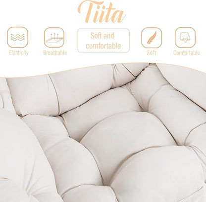 Tiita Lazy Chair with Ottoman, Comfy Leisure Sofa Armchair with Ottoman - Image 8