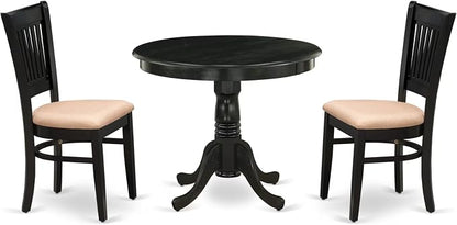 East West Furniture ANVA3-BLK-C 3 Piece Modern Dining Table Set Contains a by EastWestFurniture