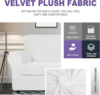 ZNSAYOTX Oversized Velvet 3 Piece Couch Cover - Image 3