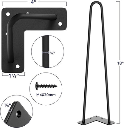 SMARTSTANDARD 18 Inch Heavy Duty Hairpin Furniture Legs, Metal Home DIY Projects - Image 2