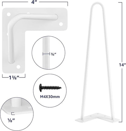 SMARTSTANDARD 14 Inch Heavy Duty Hairpin Furniture Legs, Metal Home DIY Projects - Image 2