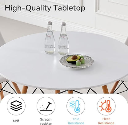 5-Piece Round Dining Table Set, Small 31.5" Kitchen Table Chairs Set of 4 Space - Image 4