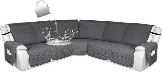 HDCAXKJ 100% Waterproof Reclining Sectional Couch Covers L Shape Recliner Sofa by HDCAXKJ
