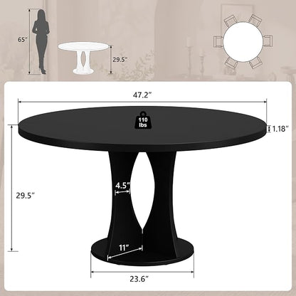 Einhomn 47.2-inch Round Dining Table, Kitchen Table - Image 2
