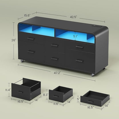 SEDETA 6 Drawer File Cabinet - Image 7