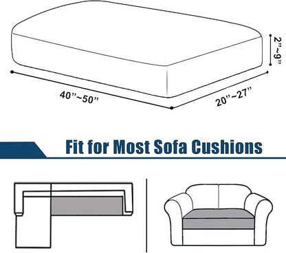 Water Repellent Couch Cushion Cover Loveseat Cover, Stretch Sectional Sofa Seat - Image 2