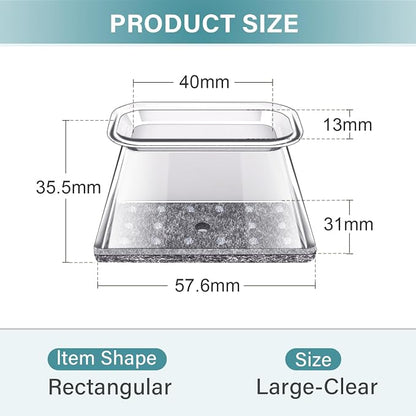 24 Pcs Chair Leg Floor Protectors Rectangle, Silicone Felt Furniture Leg Pads - Image 7