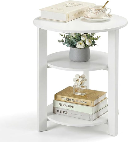 Farmhouse 3-Tier Round Side Table, 17.7 * 21.7inch End Table by Zexvida