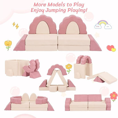 LOAOL Kids Couch 10PCS, Modular Kids Play Couch, Imaginative Convertible Play - Image 3