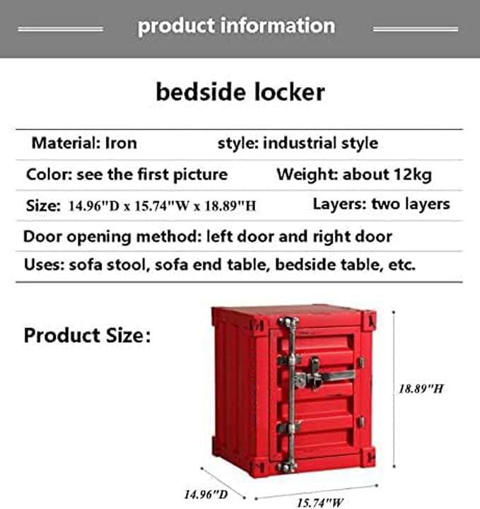 ZHAOYONGLI-End Tables Industrial Nightstand, Old - Image 2