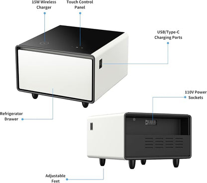 Smart Coffee Table with Fridge, Smart Center Table with Wireless Charging - Image 4