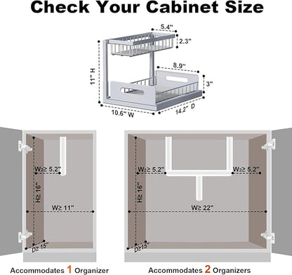 REALINN Under Sink Organizer, Pull Out Cabinet Organizer 2 Tier Slide Out Sink - Image 2