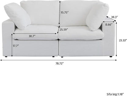 JACH Modular Cloud Sectional Sofa, Love Seat Cloud Couch, Modern Comfy Sofas - Image 2