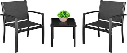 Homall 3 Pieces Patio Furniture Set Outdoor Patio Conversation Textilene Bistro by Homall