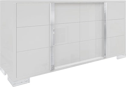 AMERLIFE 54" W High Gloss 6 Drawers Dressers - Image 9
