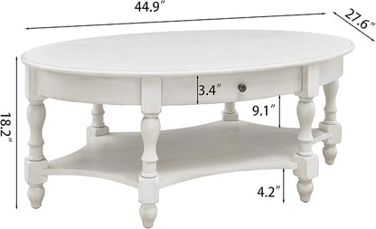 Solid Wood Oval Coffee Table - Image 2