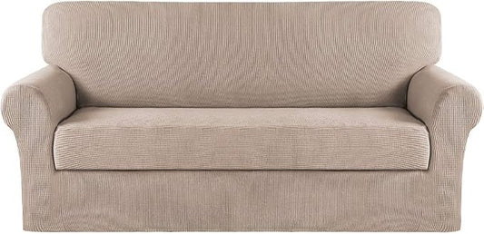Turquoize Stretch Sofa Slipcover 2 Pieces Sofa Cover Couch Cover by Turquoize