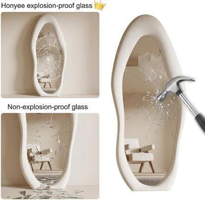 Honyee Full Length Mirror, Irregular Wavy Full Body Mirror - Image 5