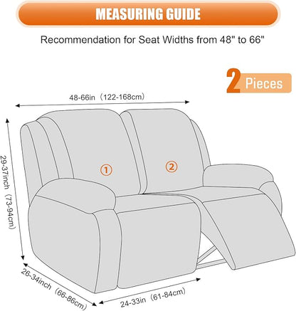 VANSOFY Recliner Cover, 2-Pieces Stretch Reclining Couch Cover - Image 2
