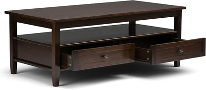 SIMPLIHOME Warm Shaker Solid Wood Transitional-Style 48-inch Wide Coffee Table - Image 2