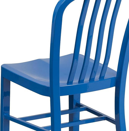 Flash Furniture Commercial Grade Blue Metal Indoor-Outdoor Chair - Image 6
