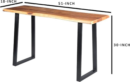 TUP THE URBAN PORT 195122 Industrial Wooden Live Edge Desk - Image 8