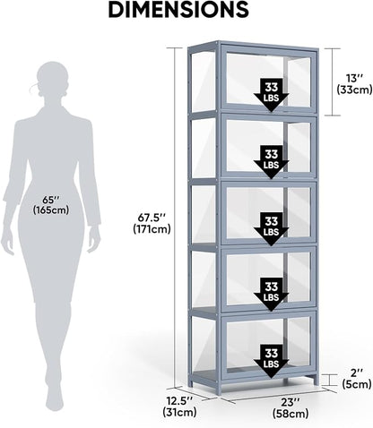 5-Tier Clear Display Cabinet - Image 2