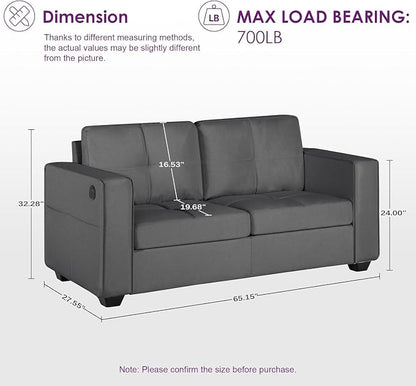 TYBOATLE 65" Small Couches for Bedroom, Mid-Century Modern Tufted Comfy - Image 2