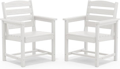 SERWALL Outdoor Dining Chairs Set of 2, All-Weather HDPE Patio Chair by SERWALL