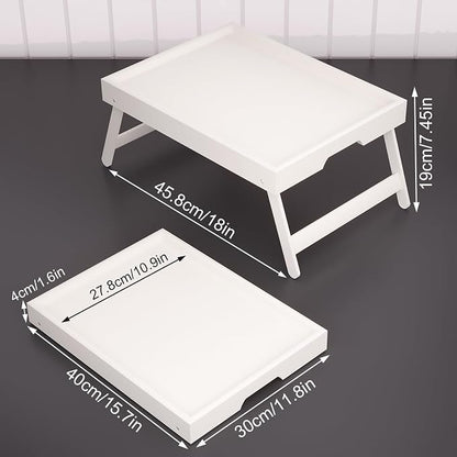 Fibogollo 2 Pack Bamboo Bed Tray Table - Image 6