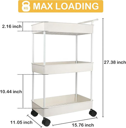 Volnamal Baby Diaper Caddy, Plastic Movable Cart - Image 2