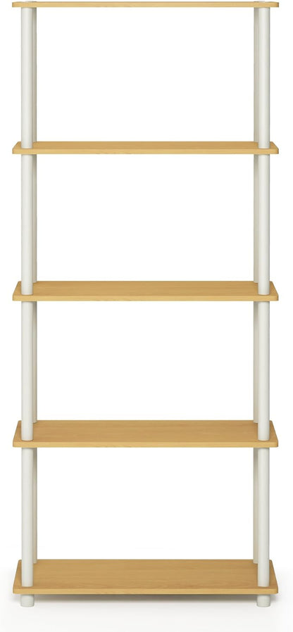 Furinno TURN-N-TUBE Storage Shelves, 5-Tier Book Shelf, Corner Shelf, Toolless - Image 6
