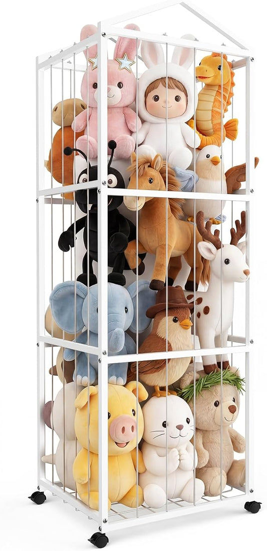 NomNest Stuffed Animal Storage Zoo, Large Metal Plushies Organizer, Heavy Duty by Unknown