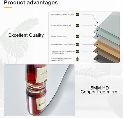 Honyee Full Length Mirror, Flannel Wrapped Wooden Frame Full Body Mirror - Image 4
