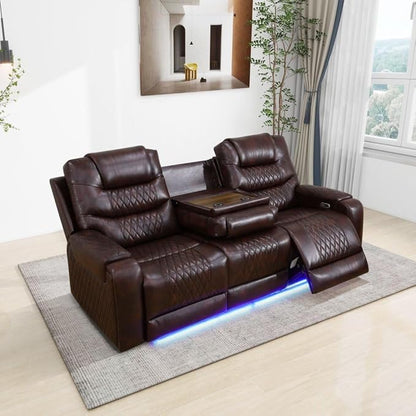 Leather Power Recliner Sofa Set - Image 4