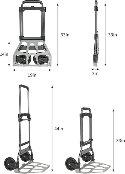 Leeyoung Folding Hand Truck and Dolly, 264 Lb Capacity Heavy-Duty Luggage - Image 3