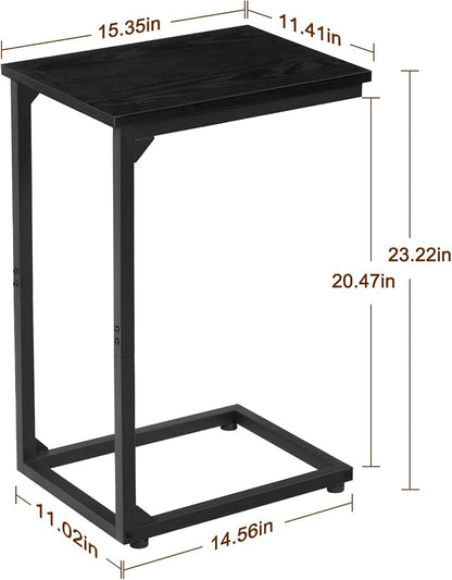 AMHANCIBLE C Shaped Side Table, End Tables Living Room Set of 2, Slide Under - Image 3
