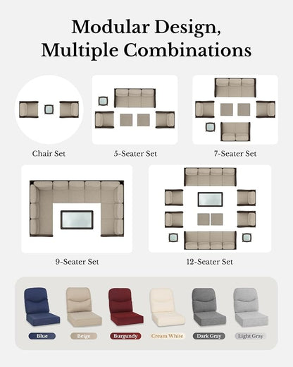 HILLGA Luxury High Back Patio Furniture Set - Image 9