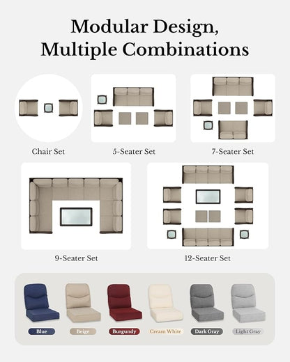 HILLGA Luxury High Back Patio Furniture Set - Image 10