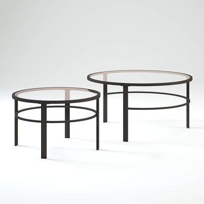 Henn&Hart Round Nested Coffee Table in Blackened Bronze, Coffee Table coffee - Image 16