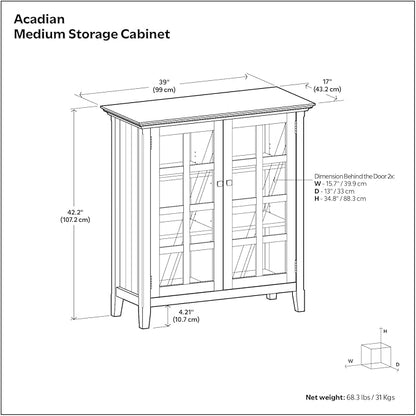 SIMPLIHOME Acadian Storage Cabinet - Image 3