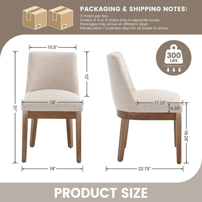 RIVOVA Modern Dining Chairs Set of 6, Comfortable Dining Room Chairs - Image 2