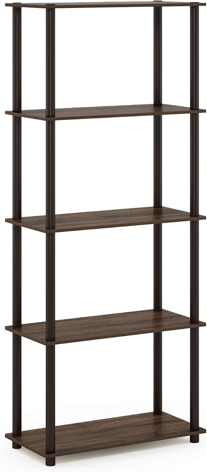 Furinno TURN-N-TUBE Storage Shelves, 5-Tier Book Shelf, Corner Shelf, Toolless - Image 5