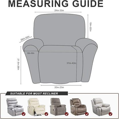 ANARACHON Recliner Chair Covers Leather Look, 4 Pieces Recliner Covers Non Slip - Image 3