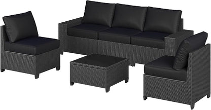 Aoxun Patio Furniture Set, Widen Armrests Wicker Outdoor Sectional - Image 10